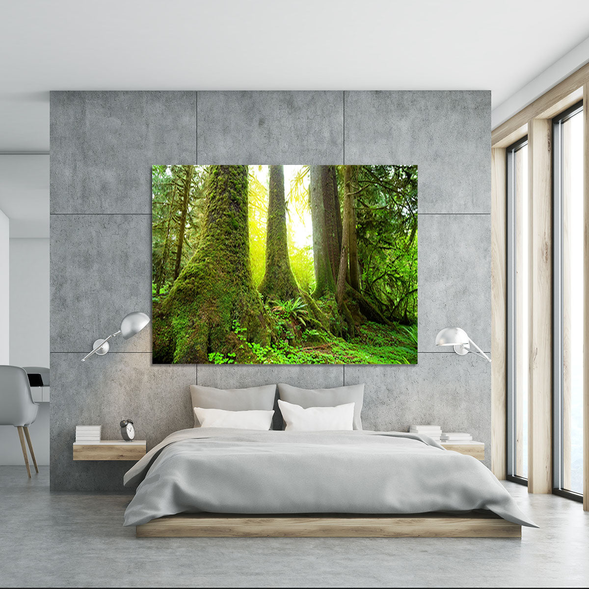 Sunny beams in forest Canvas Print or Poster - Canvas Art Rocks - 5