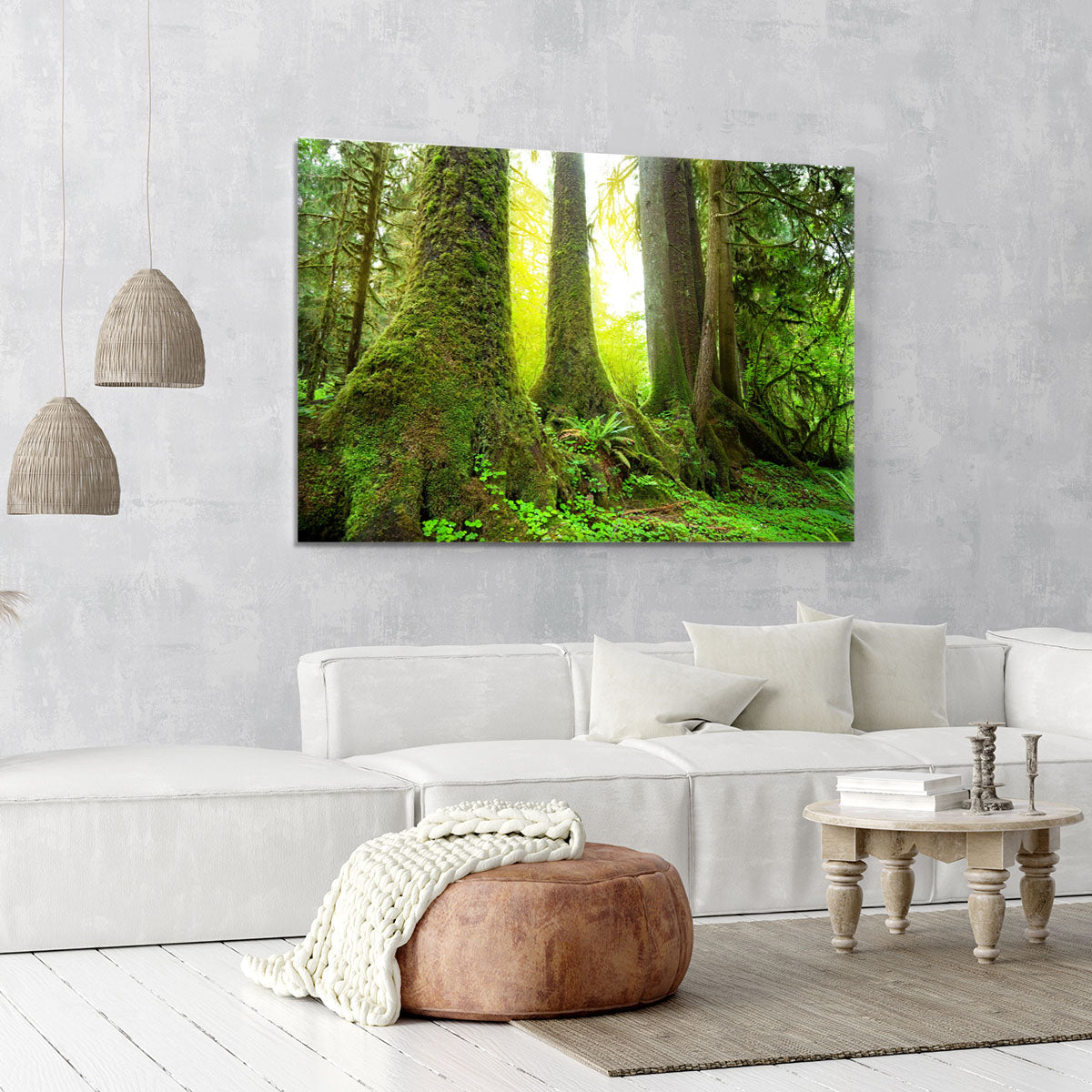 Sunny beams in forest Canvas Print or Poster - Canvas Art Rocks - 6