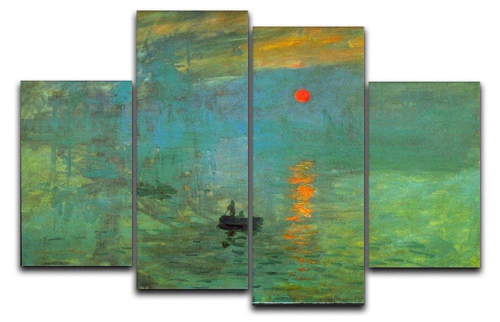 Sunrise by Monet 4 Split Panel Canvas  - Canvas Art Rocks - 1