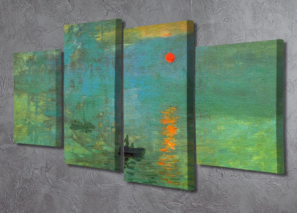 Sunrise by Monet 4 Split Panel Canvas - Canvas Art Rocks - 2