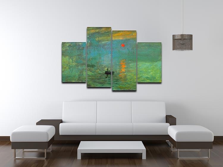 Sunrise by Monet 4 Split Panel Canvas - Canvas Art Rocks - 3