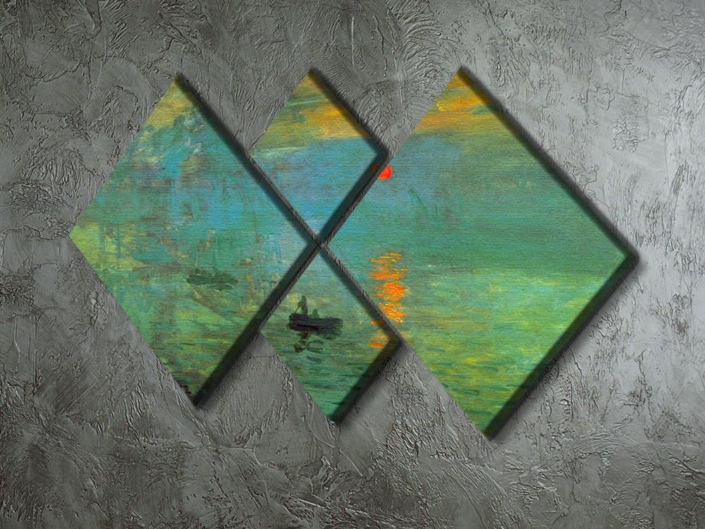 Sunrise by Monet 4 Square Multi Panel Canvas - Canvas Art Rocks - 2