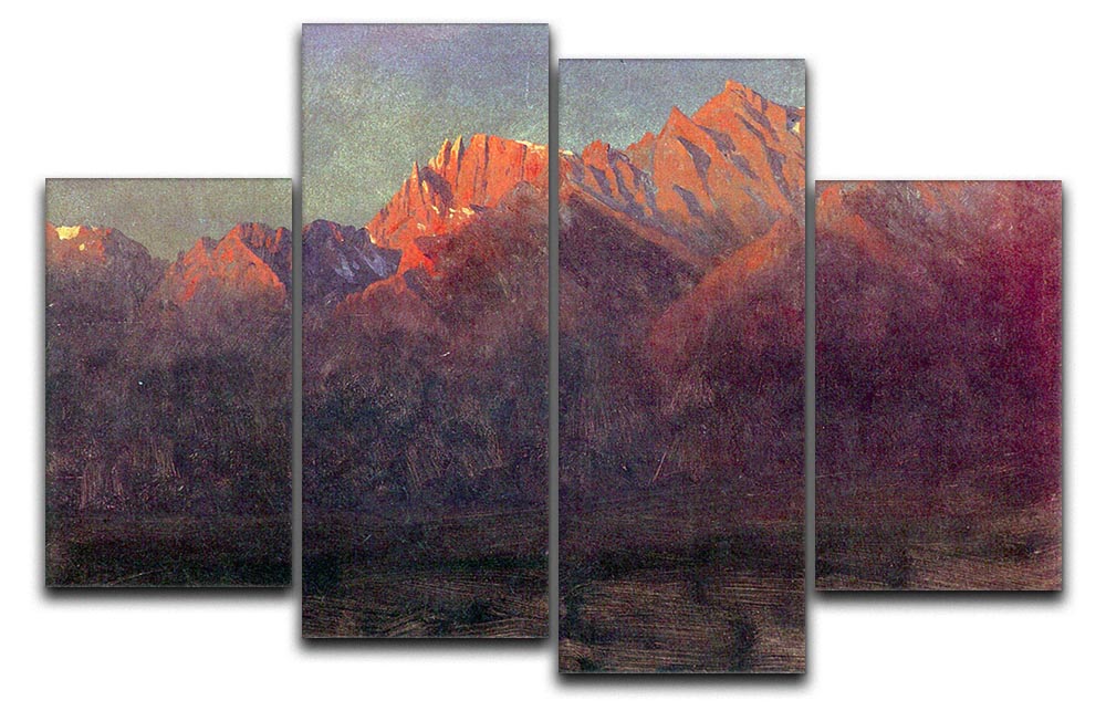 Sunrise in the Sierras by Bierstadt 4 Split Panel Canvas - Canvas Art Rocks - 1