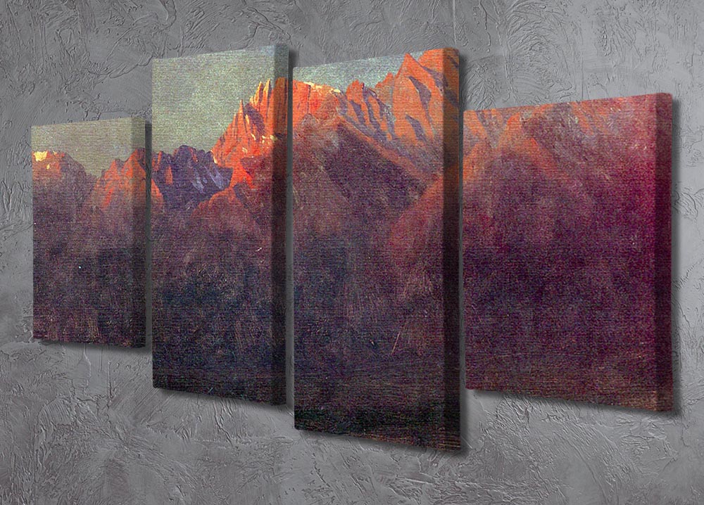 Sunrise in the Sierras by Bierstadt 4 Split Panel Canvas - Canvas Art Rocks - 2