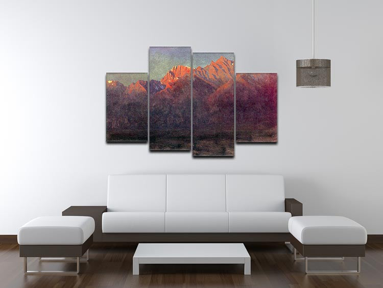 Sunrise in the Sierras by Bierstadt 4 Split Panel Canvas - Canvas Art Rocks - 3