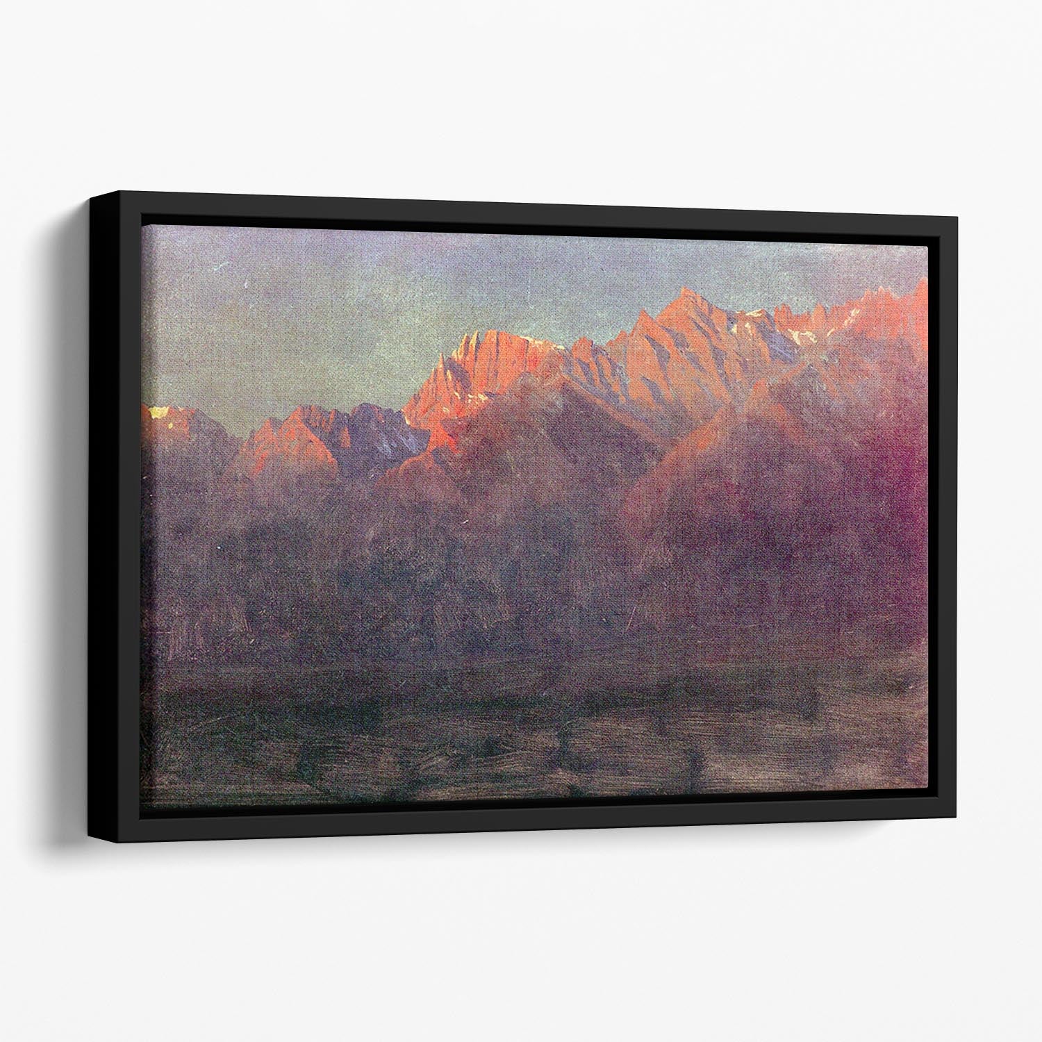 Sunrise in the Sierras by Bierstadt Floating Framed Canvas - Canvas Art Rocks - 1