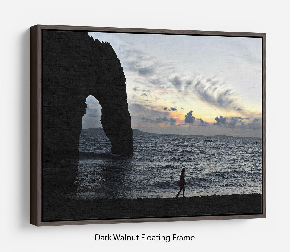 Sunset at Durdle Door Floating Frame Canvas - Canvas Art Rocks - 5