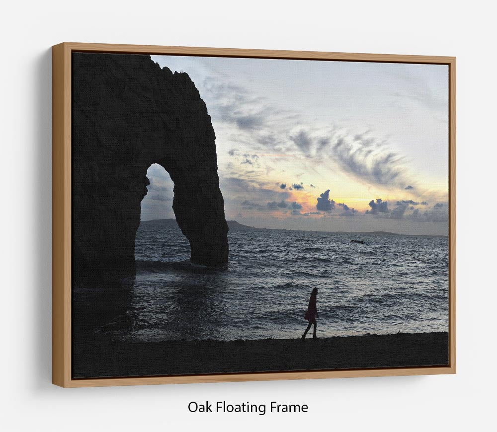 Sunset at Durdle Door Floating Frame Canvas - Canvas Art Rocks - 9