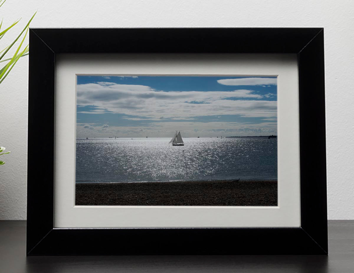 Sunshine on the sea Framed Print - Canvas Art Rocks - 1