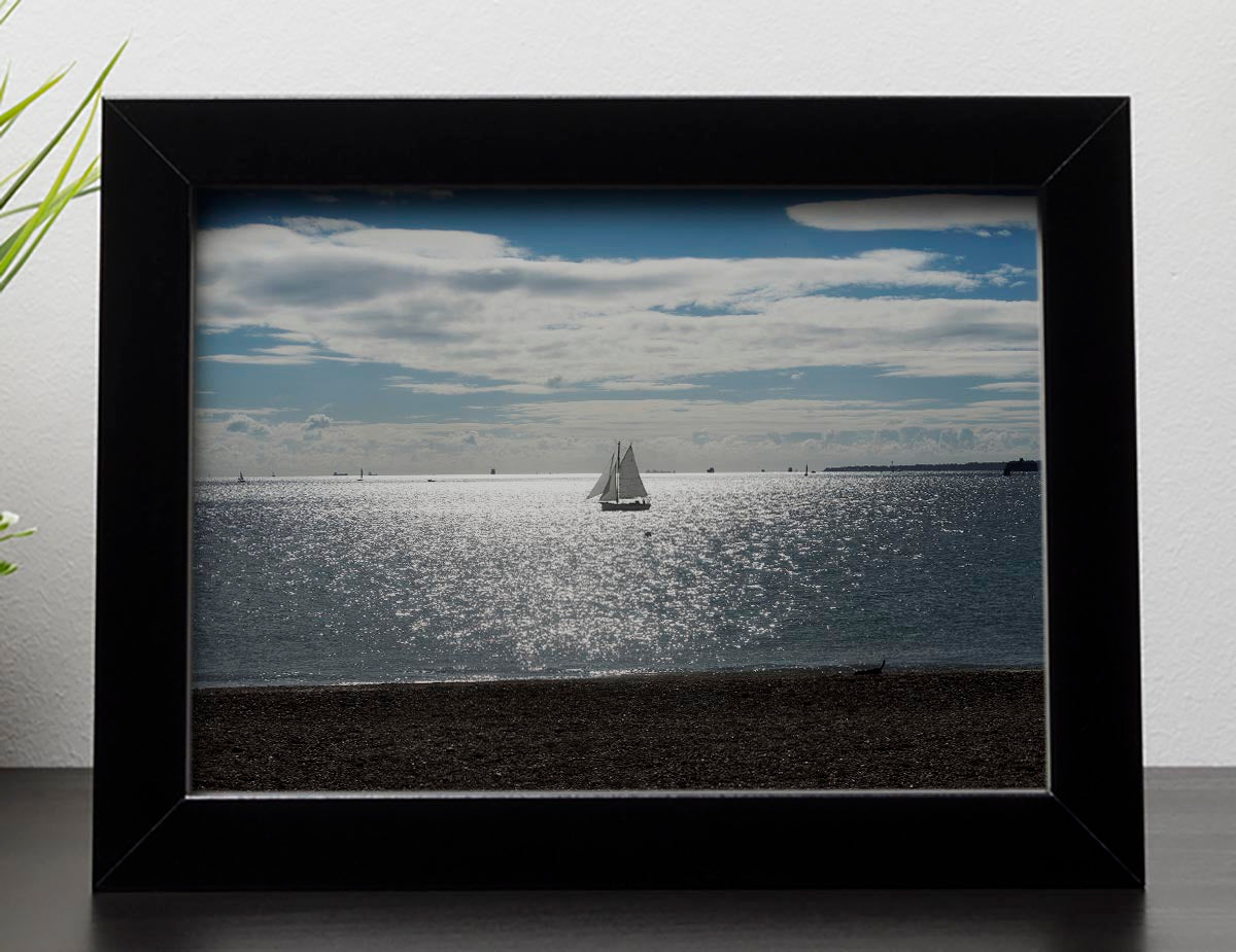Sunshine on the sea Framed Print - Canvas Art Rocks - 2