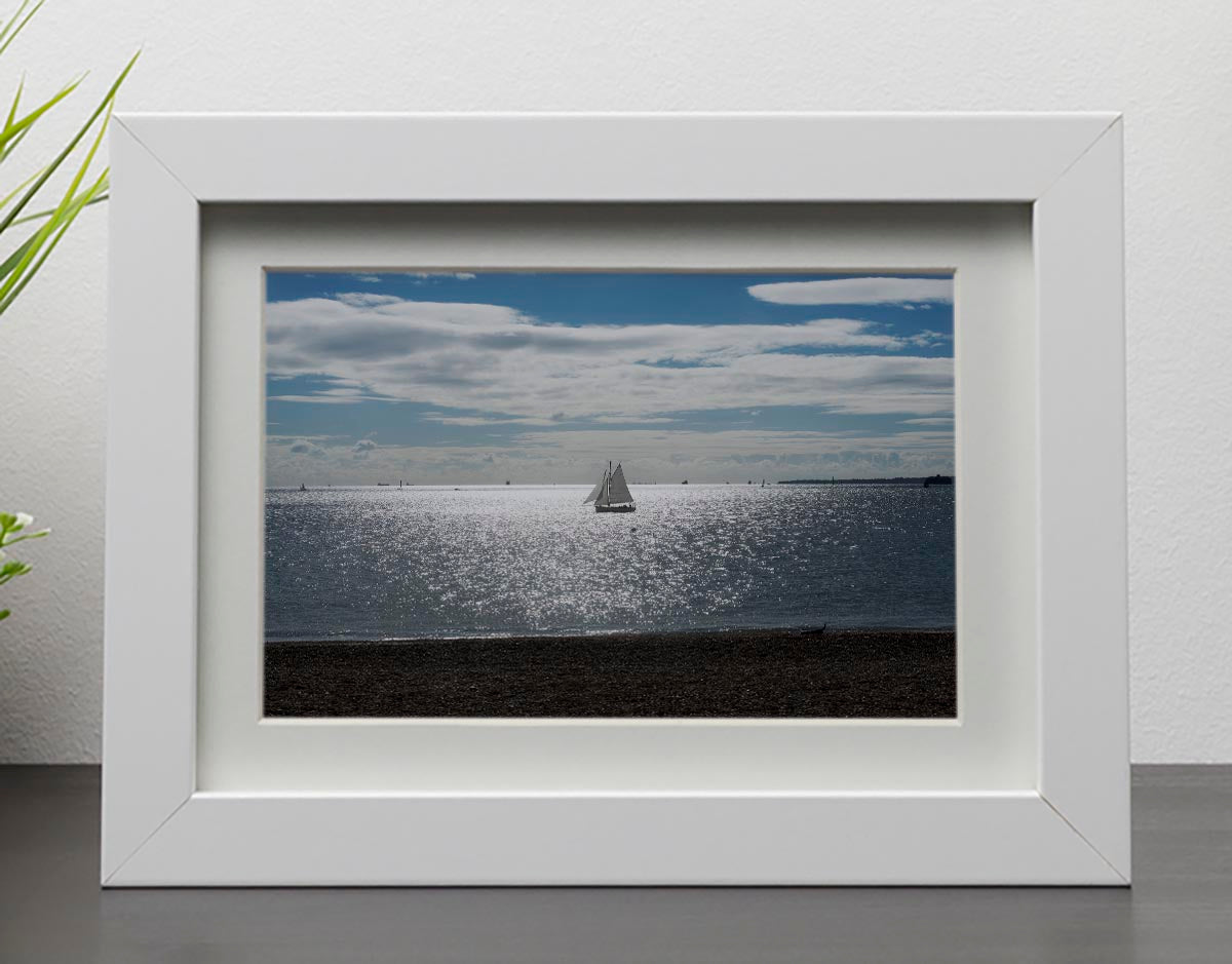 Sunshine on the sea Framed Print - Canvas Art Rocks - 3