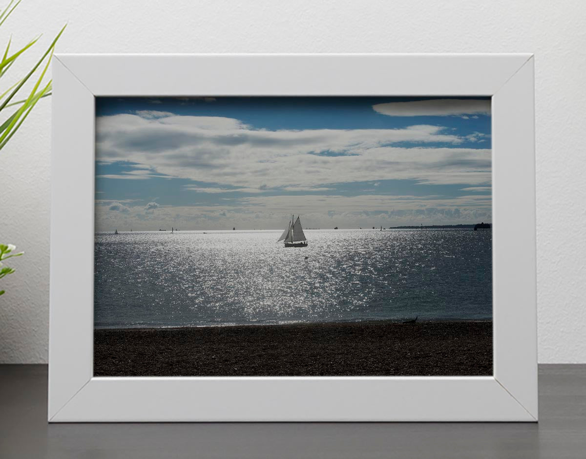 Sunshine on the sea Framed Print - Canvas Art Rocks - 4