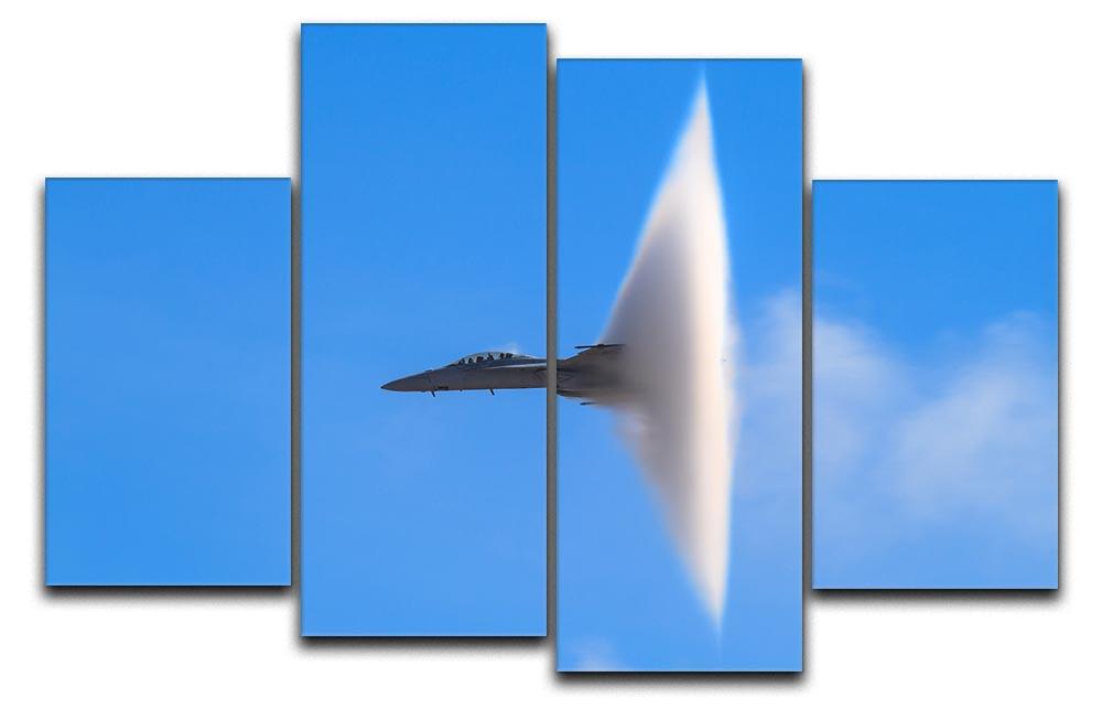 Super Hornet with transonic vapor cone 4 Split Panel Canvas  - Canvas Art Rocks - 1