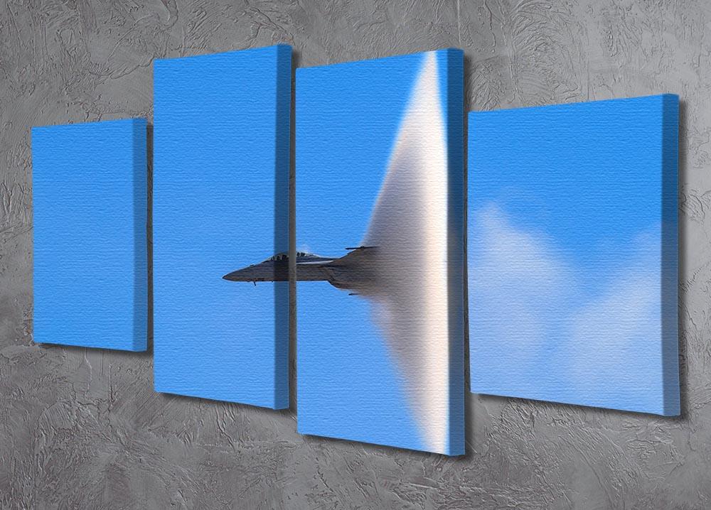 Super Hornet with transonic vapor cone 4 Split Panel Canvas  - Canvas Art Rocks - 2
