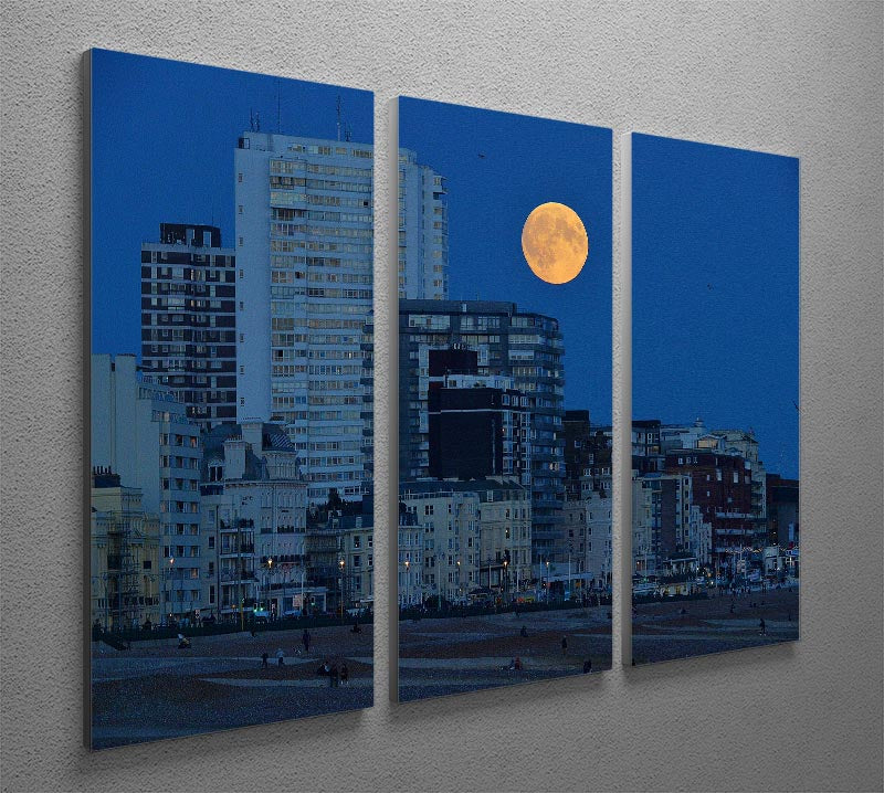 Super moon over Brighton 3 Split Panel Canvas Print - Canvas Art Rocks - 2