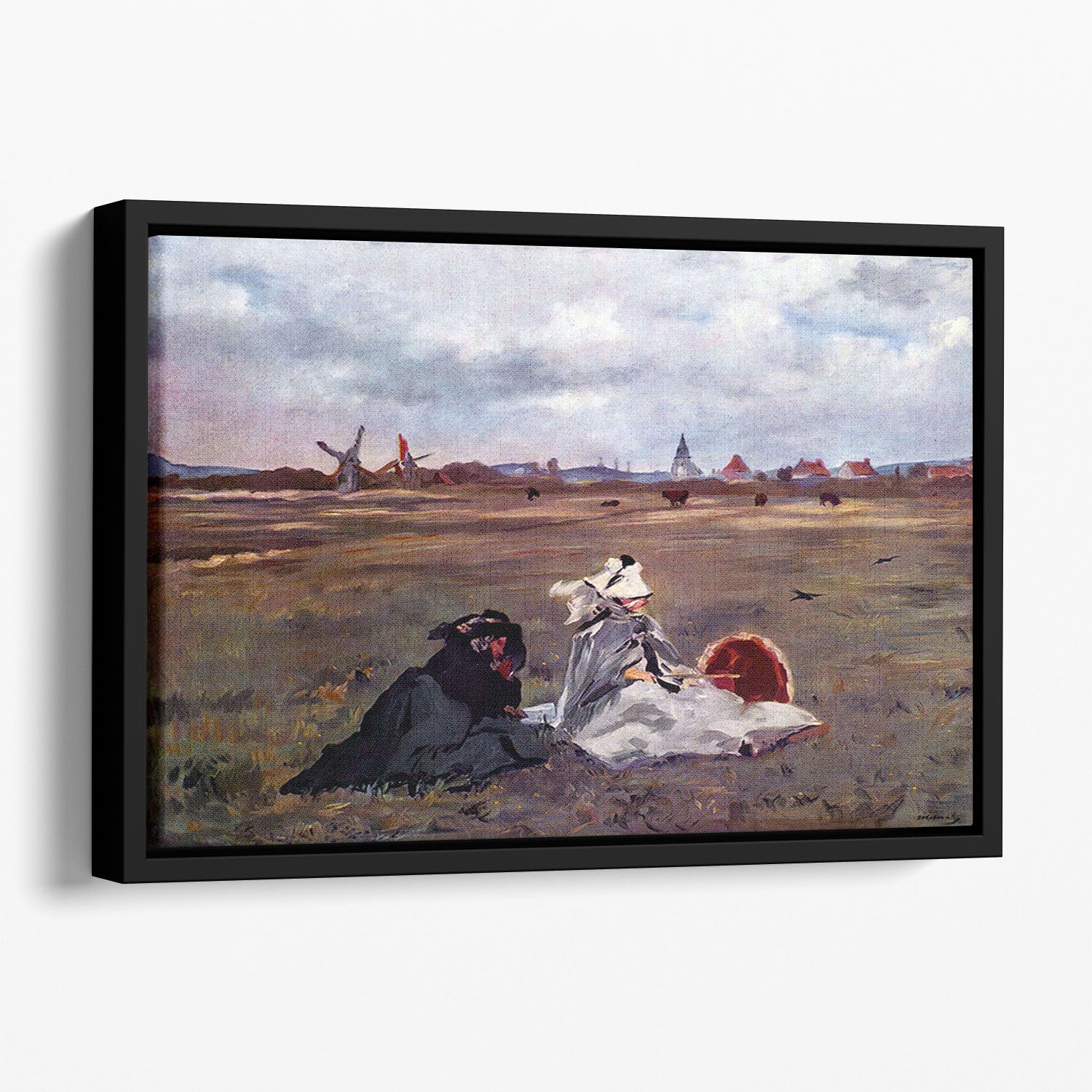 Swallows by Manet Floating Framed Canvas