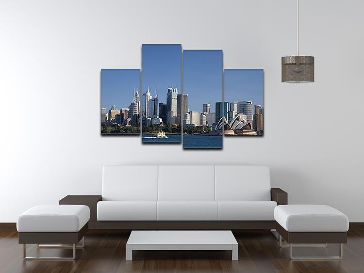 Sydney Cityscape Over Blue Sky 4 Split Panel Canvas  - Canvas Art Rocks - 3