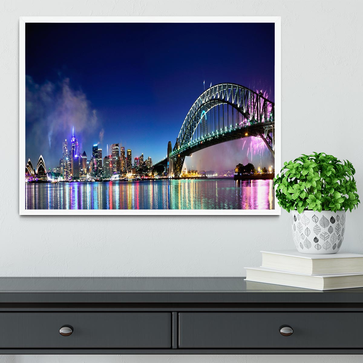 Sydney Harbour NYE Fireworks Framed Print - Canvas Art Rocks -6