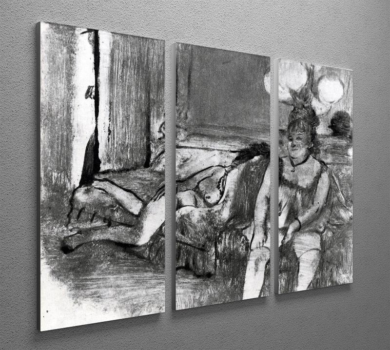 Taking a rest by Degas 3 Split Panel Canvas Print - Canvas Art Rocks - 2