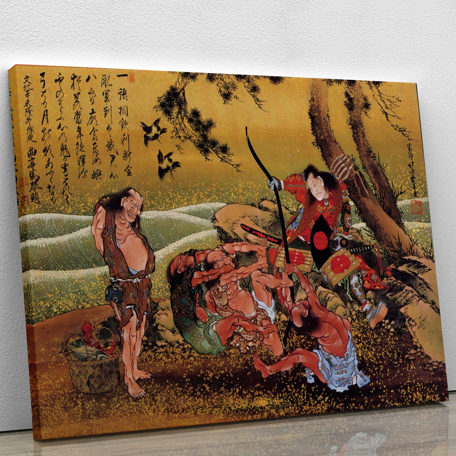 Tametomo on Demon island by Hokusai Canvas Print or Poster - Canvas Art Rocks - 1