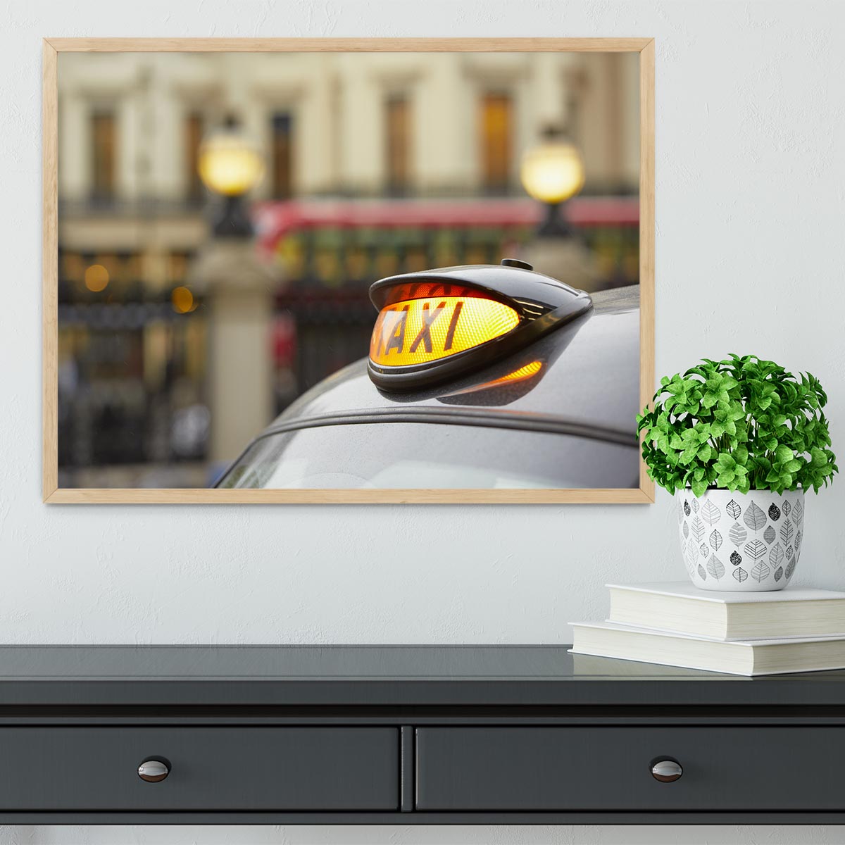 Taxi car selective focus Framed Print - Canvas Art Rocks - 4