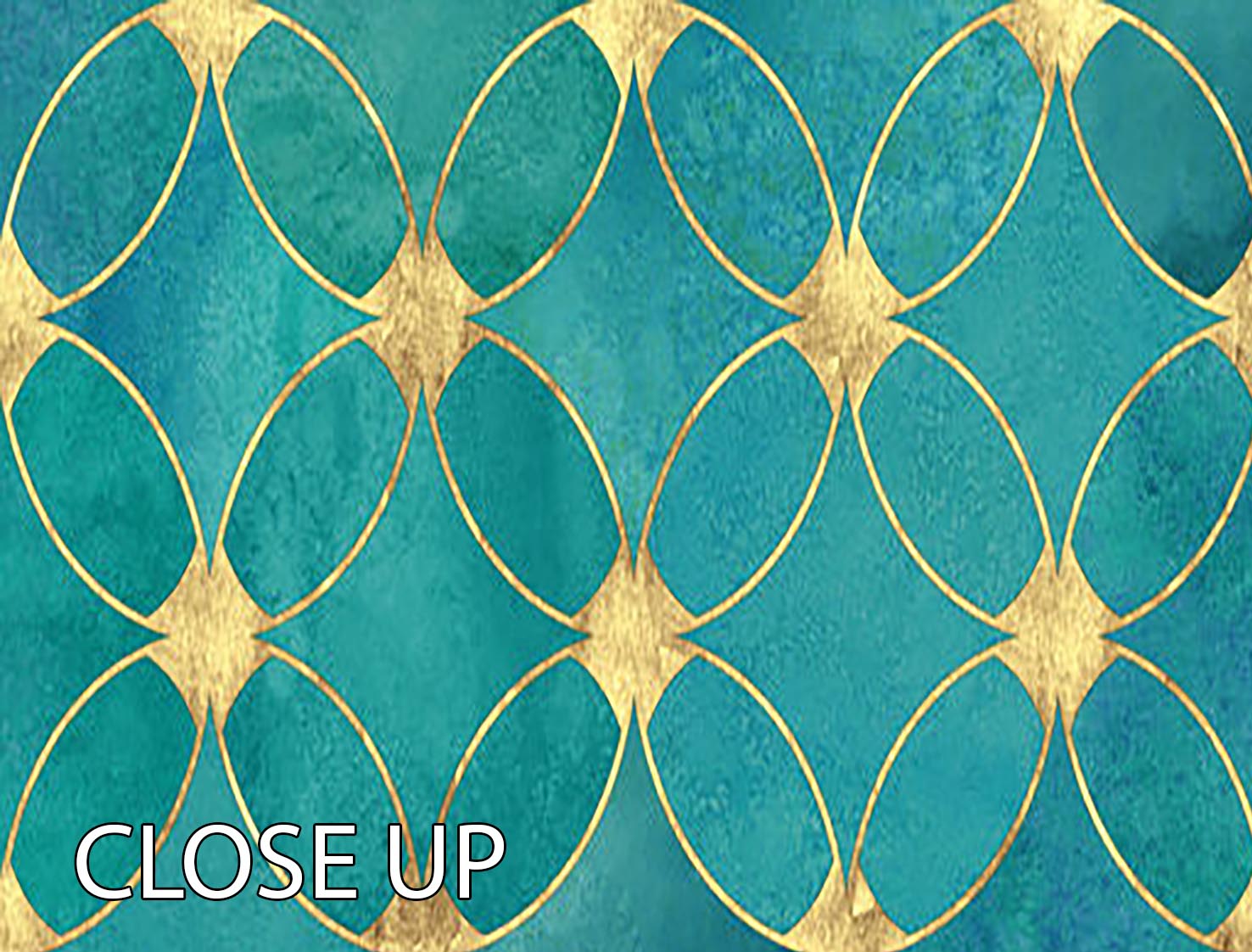 Teal and Gold Abstract Pattern 3 Split Panel Canvas Print - Canvas Art Rocks - 3