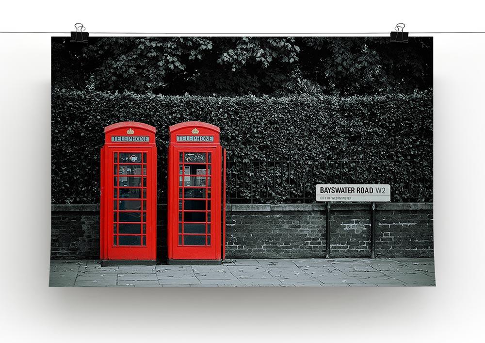 Telephone box in London street Canvas Print or Poster - Canvas Art Rocks - 2