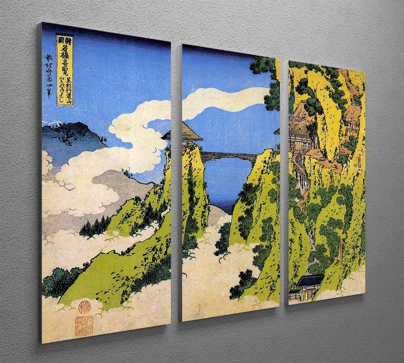 Temple bridge by Hokusai 3 Split Panel Canvas Print - Canvas Art Rocks - 2