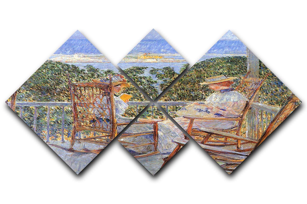 Ten Pound Island by Hassam 4 Square Multi Panel Canvas - Canvas Art Rocks - 1