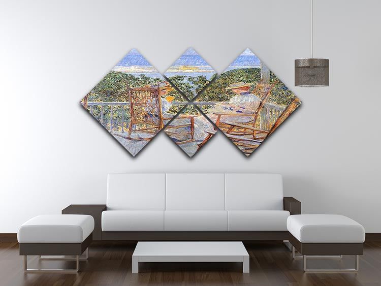 Ten Pound Island by Hassam 4 Square Multi Panel Canvas - Canvas Art Rocks - 3