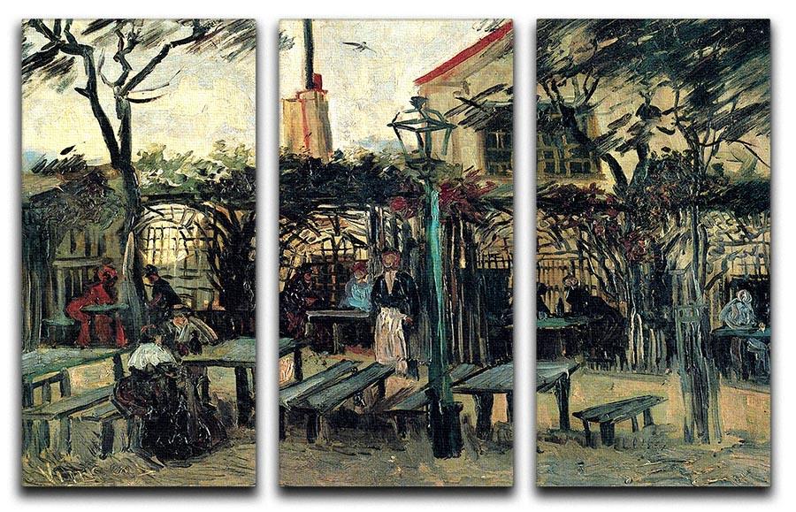 Terrace of a Cafe on Montmartre La Guinguette1 by Van Gogh 3 Split Panel Canvas Print - Canvas Art Rocks - 4