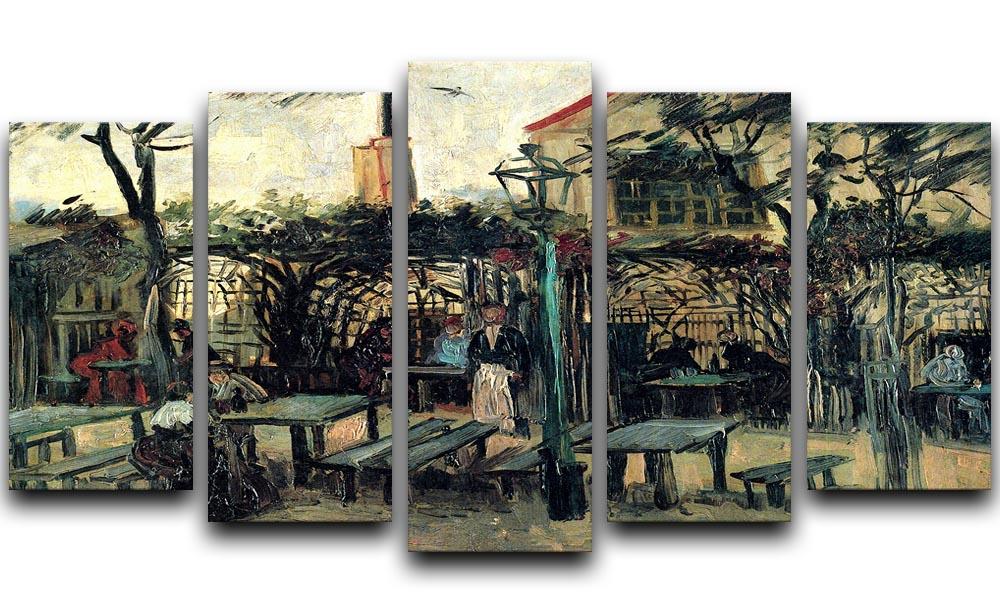 Terrace of a Cafe on Montmartre La Guinguette1 by Van Gogh 5 Split Panel Canvas  - Canvas Art Rocks - 1