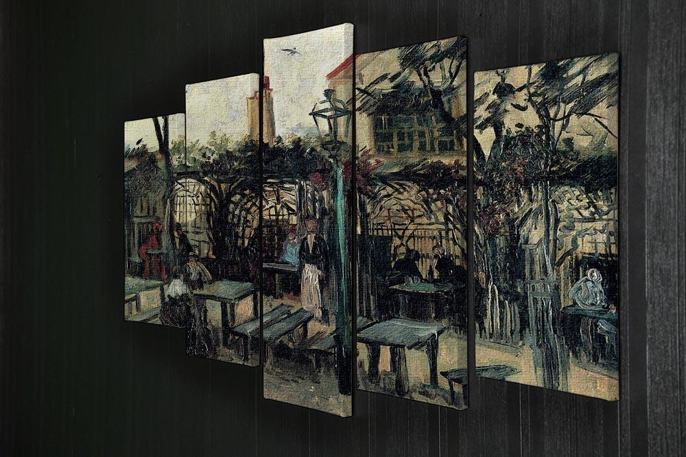 Terrace of a Cafe on Montmartre La Guinguette1 by Van Gogh 5 Split Panel Canvas - Canvas Art Rocks - 2