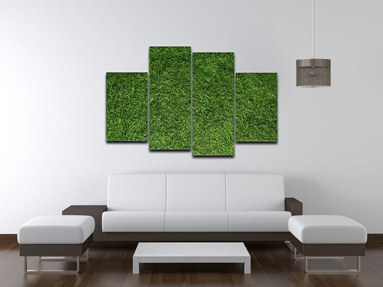 Texture of green grass 4 Split Panel Canvas - Canvas Art Rocks - 3