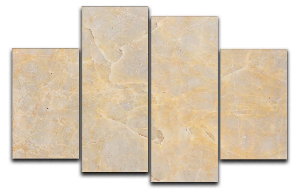 Textured Beige Marble 4 Split Panel Canvas - Canvas Art Rocks - 1