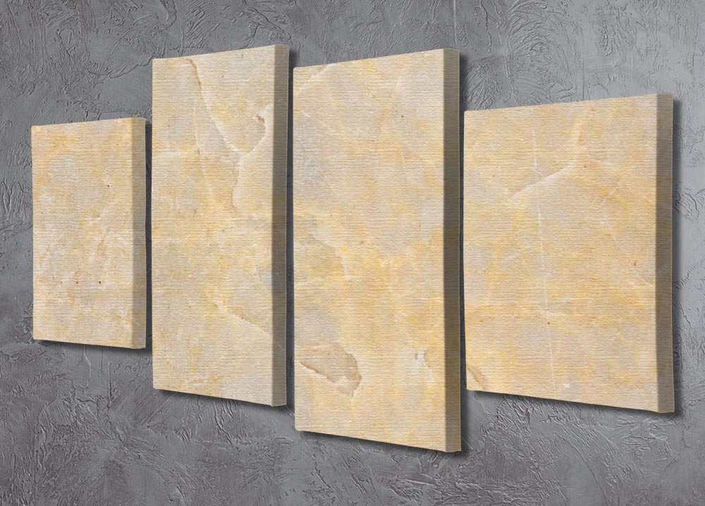 Textured Beige Marble 4 Split Panel Canvas - Canvas Art Rocks - 2