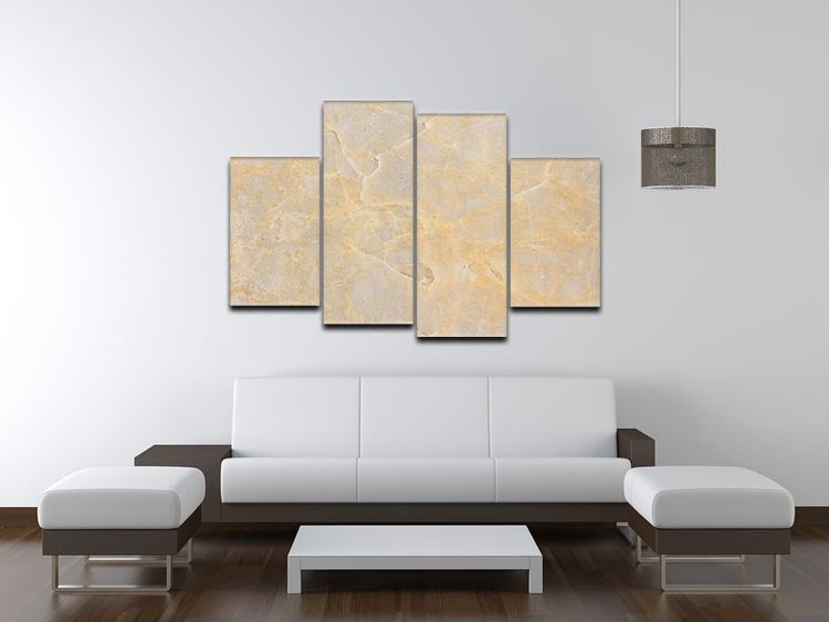 Textured Beige Marble 4 Split Panel Canvas - Canvas Art Rocks - 3