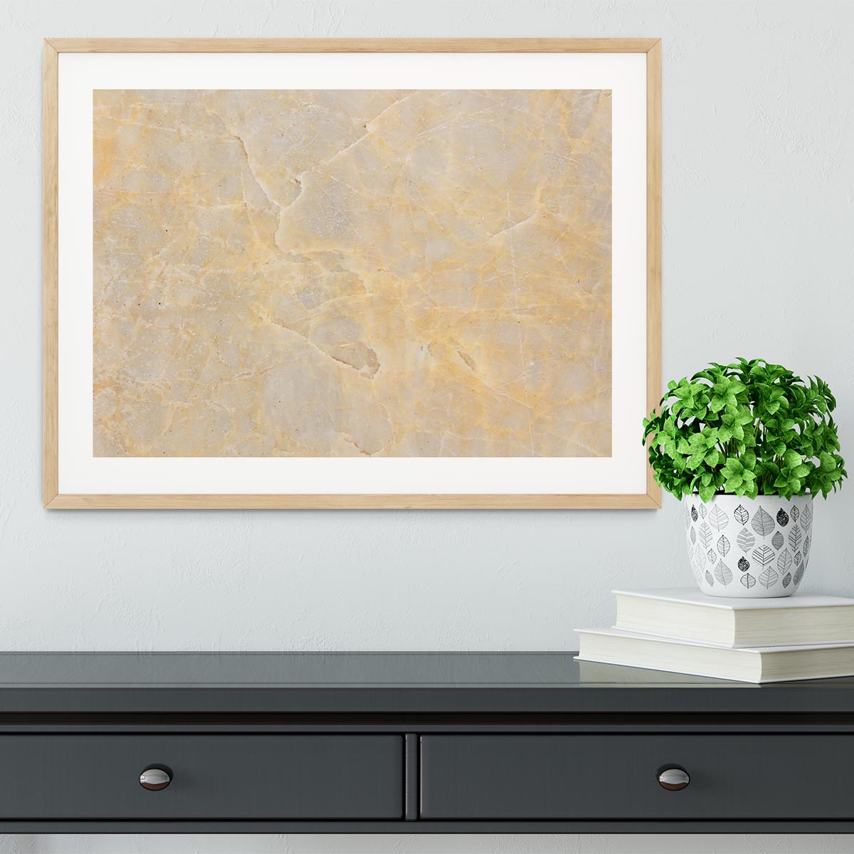 Textured Beige Marble Framed Print - Canvas Art Rocks - 3