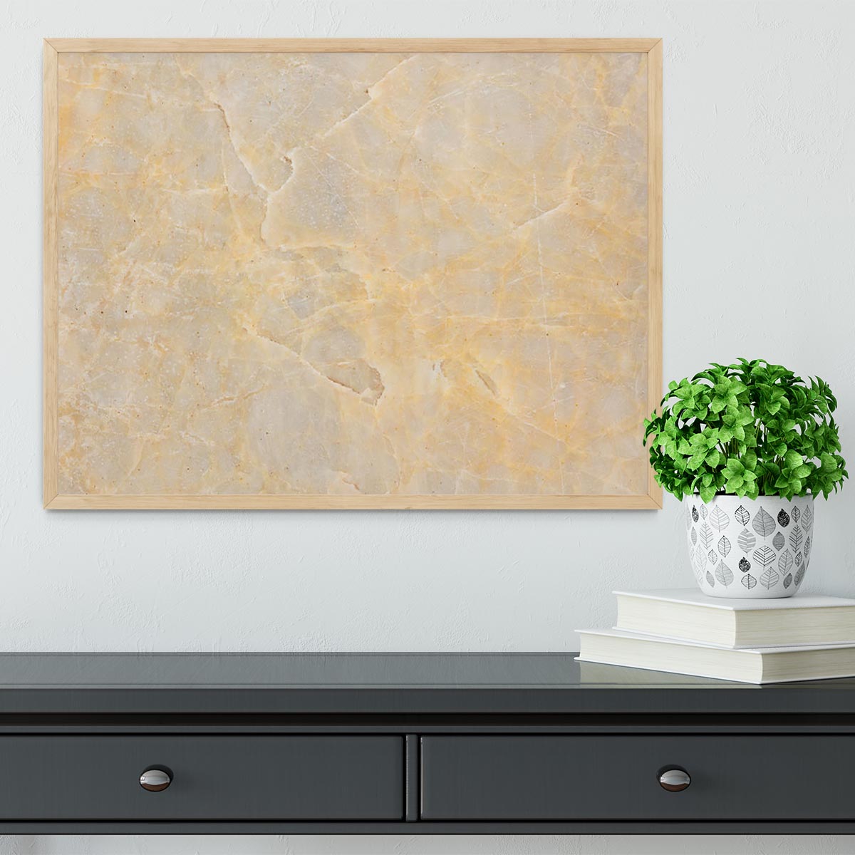 Textured Beige Marble Framed Print - Canvas Art Rocks - 4