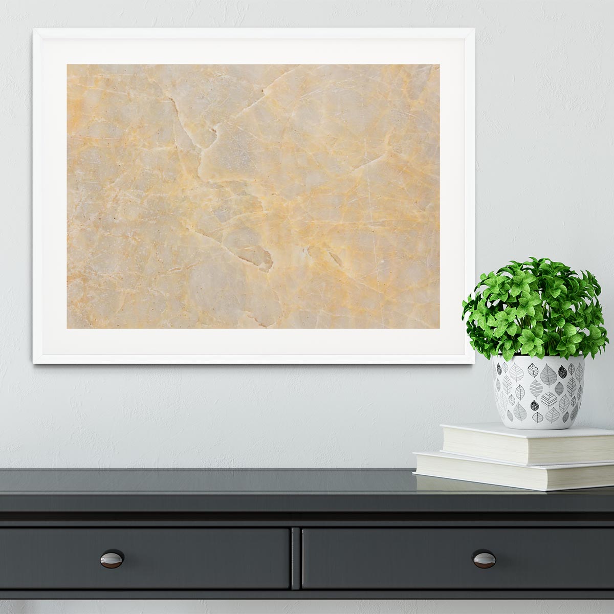Textured Beige Marble Framed Print - Canvas Art Rocks - 5