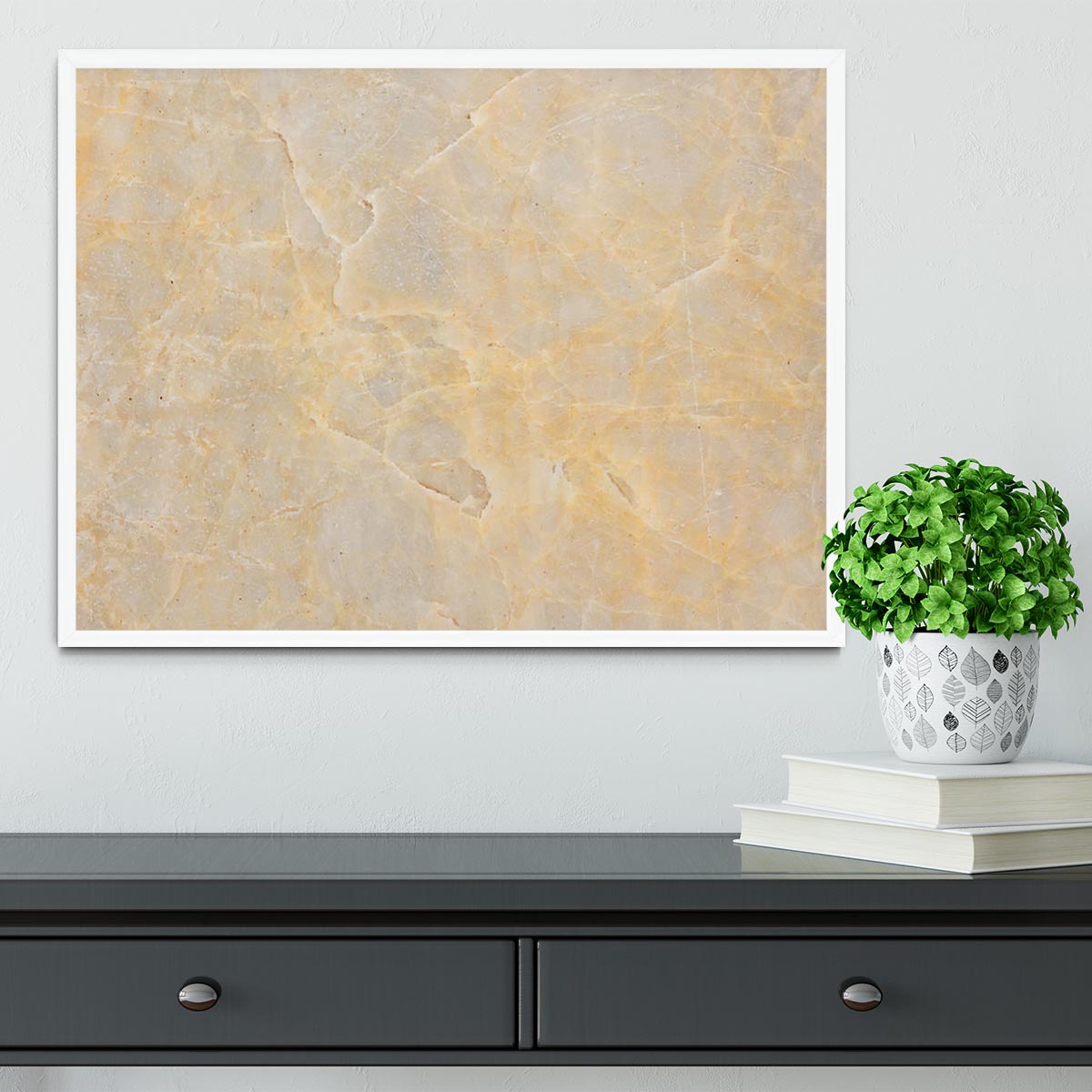Textured Beige Marble Framed Print - Canvas Art Rocks -6
