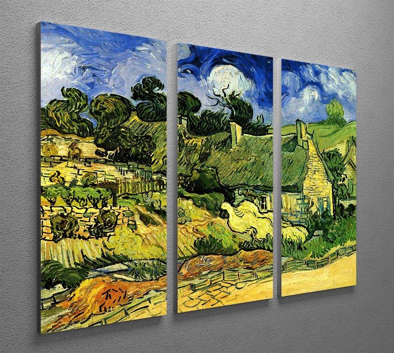 Thatched Cottages at Cordeville by Van Gogh 3 Split Panel Canvas Print - Canvas Art Rocks - 4