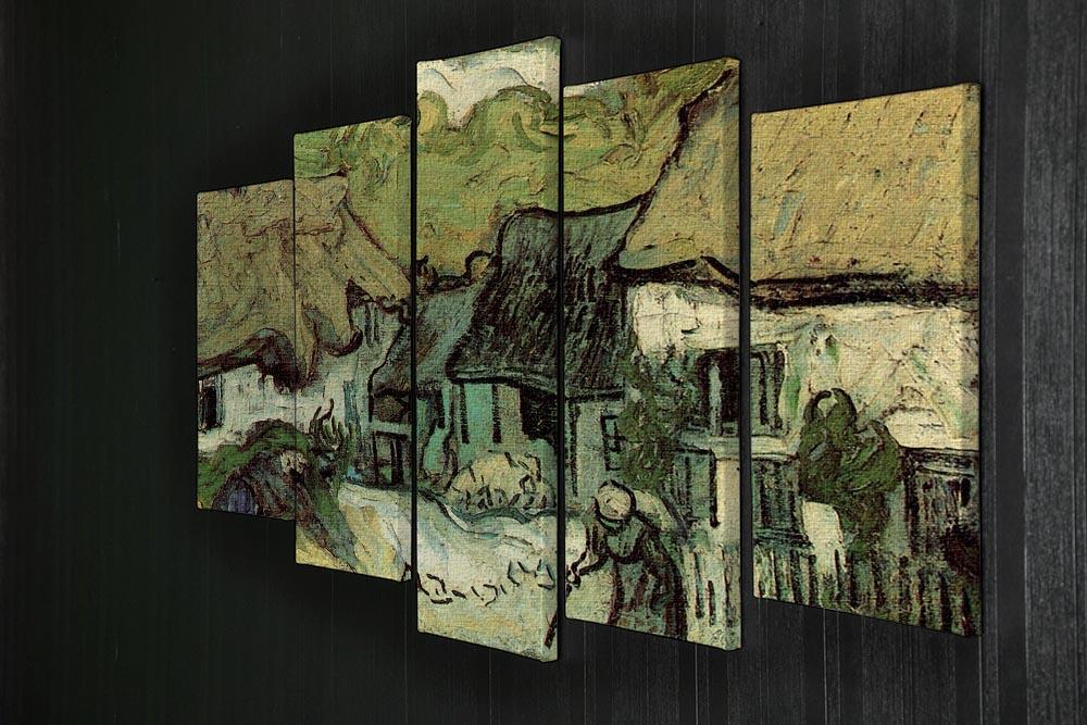 Thatched Cottages in Jorgus by Van Gogh 5 Split Panel Canvas - Canvas Art Rocks - 2