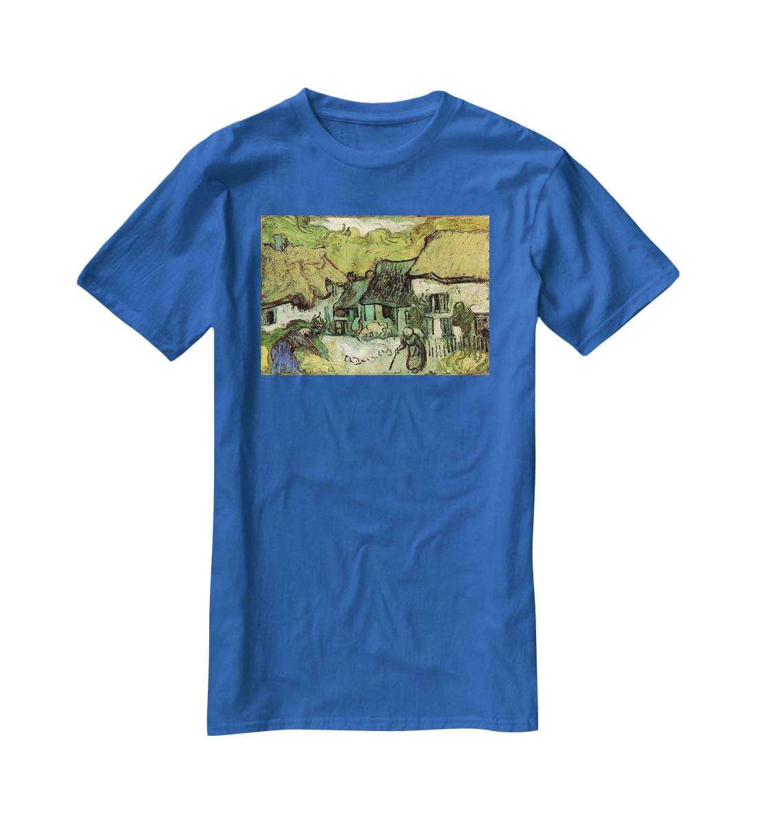 Thatched Cottages in Jorgus by Van Gogh T-Shirt - Canvas Art Rocks - 2