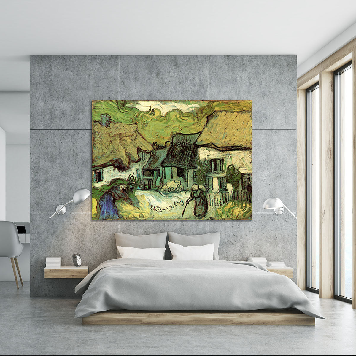 Thatched Cottages in Jorgus by Van Gogh Canvas Print or Poster - Canvas Art Rocks - 5