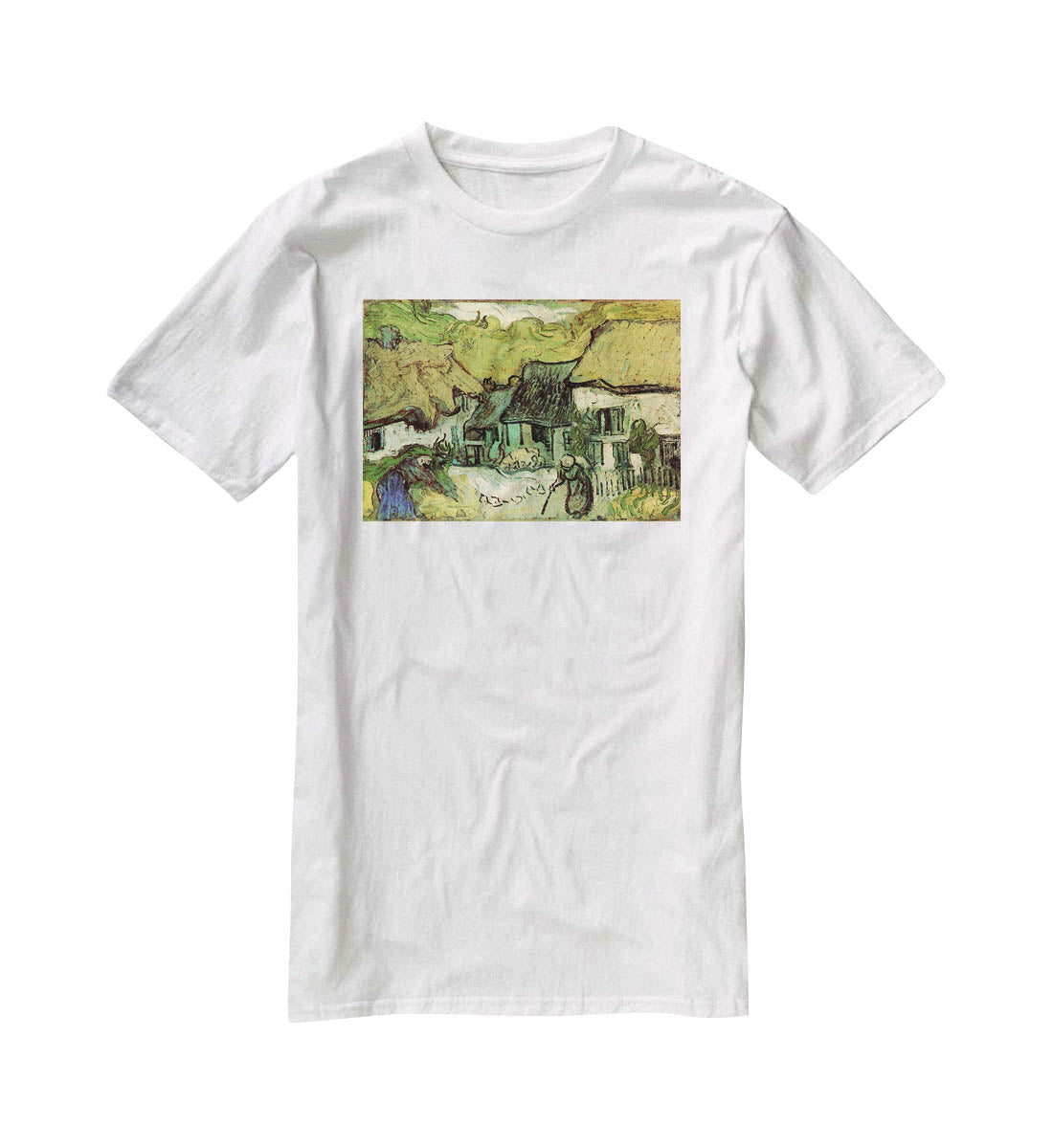 Thatched Cottages in Jorgus by Van Gogh T-Shirt - Canvas Art Rocks - 5