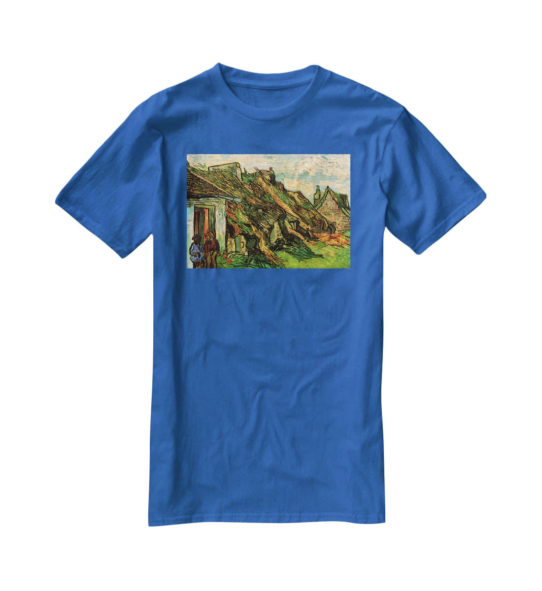 Thatched Sandstone Cottages in Chaponval by Van Gogh T-Shirt - Canvas Art Rocks - 2
