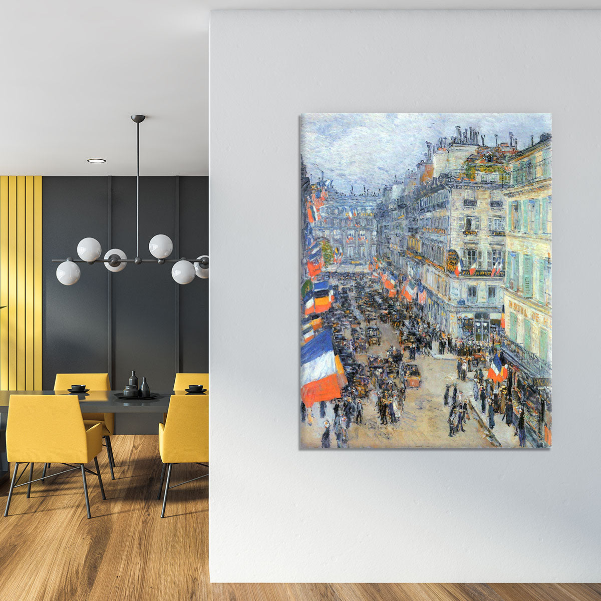 The 14th July Rue Daunou by Hassam Canvas Print or Poster - Canvas Art Rocks - 4