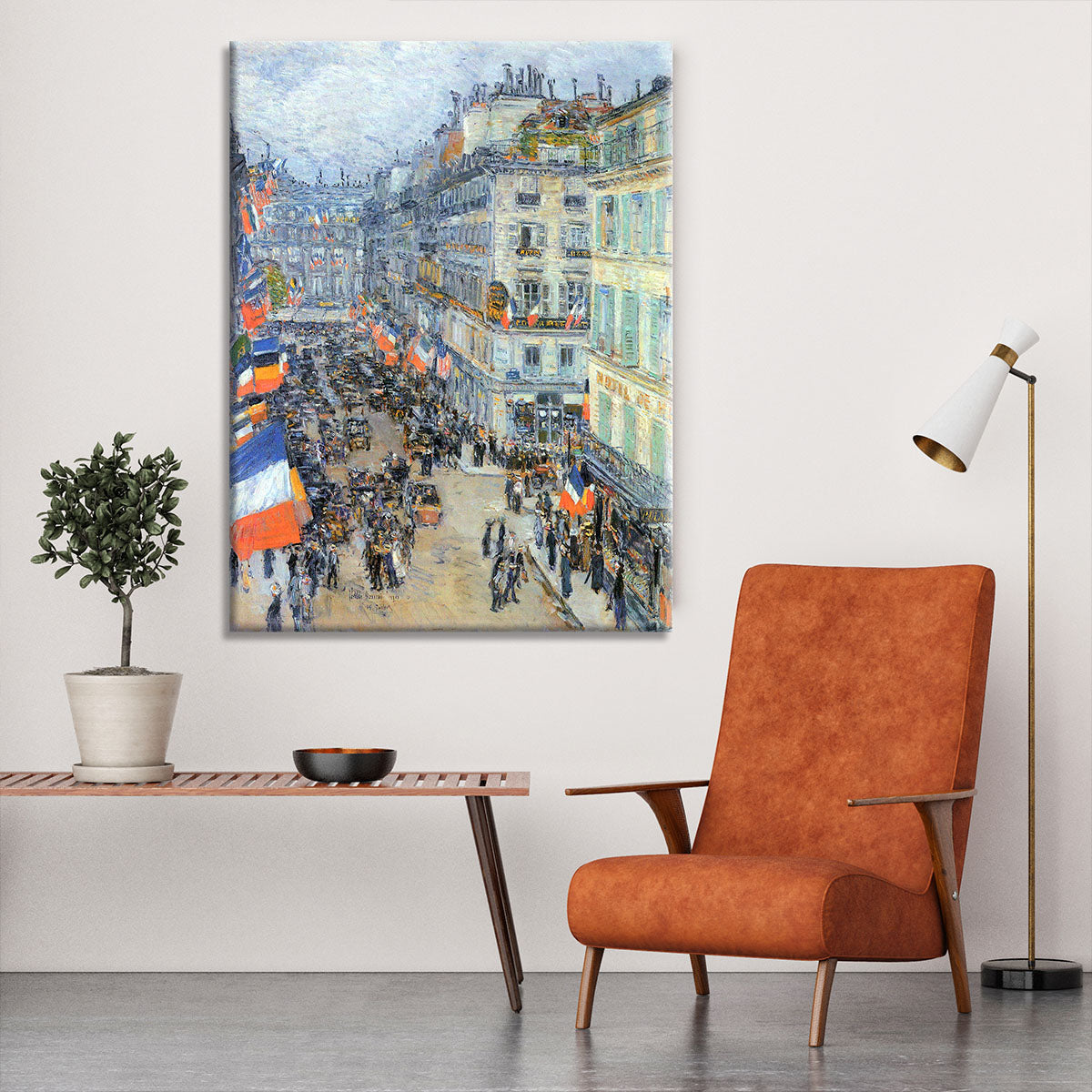 The 14th July Rue Daunou by Hassam Canvas Print or Poster - Canvas Art Rocks - 6