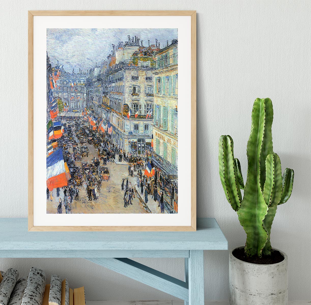 The 14th July Rue Daunou by Hassam Framed Print - Canvas Art Rocks - 3